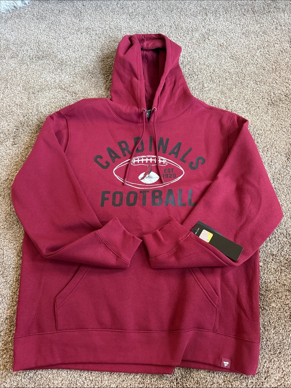Fanatics Cardinals Football Crewneck Hoodie in Maroon